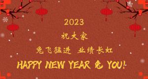 時間流逝的腳步，擋不住我們對過去的回望， 遠方未知的艱苦，奪不走我們對前程的向往。 2023，祝大家兔飛猛進  業(yè)績長虹！